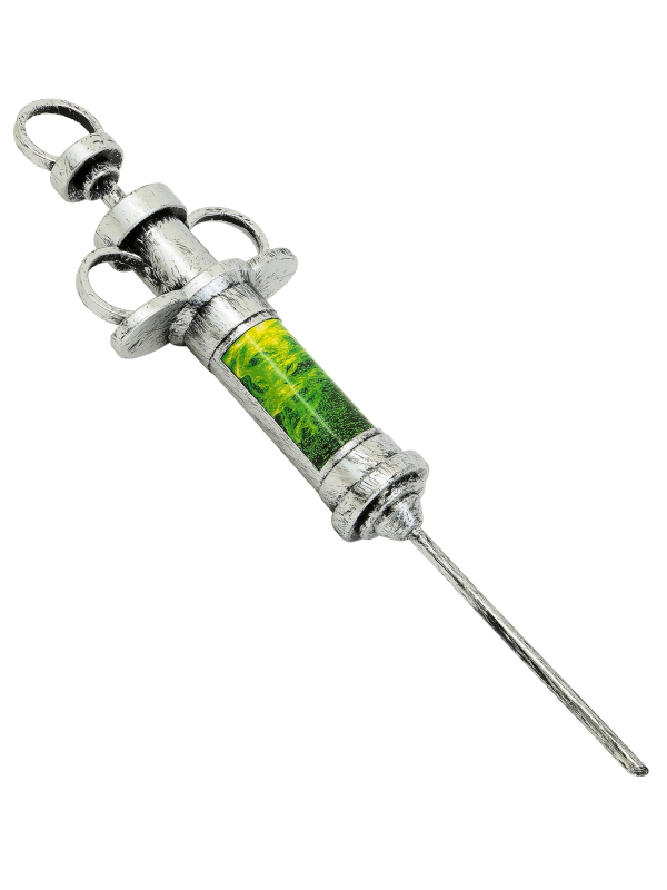 Seringue géante factice Halloween 30 cm – accessoire médecin zombie