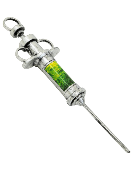 Seringue géante factice Halloween 30 cm – accessoire médecin zombie