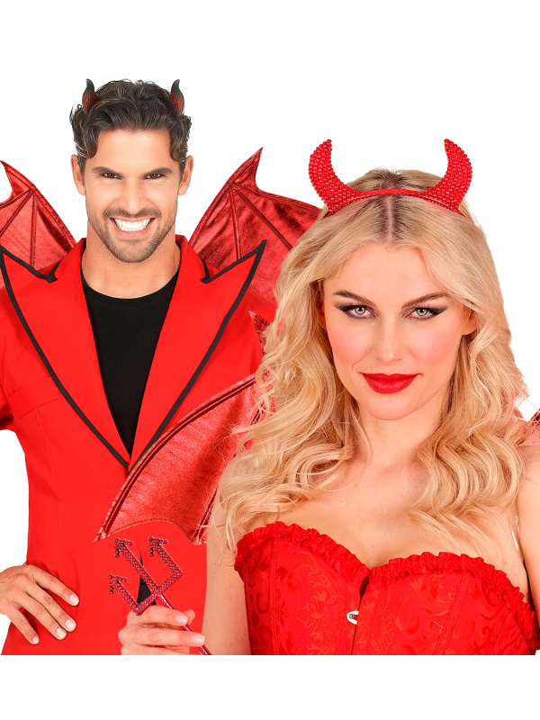 Ailes de diable rouges Halloween – modelables 84 x 36 cm