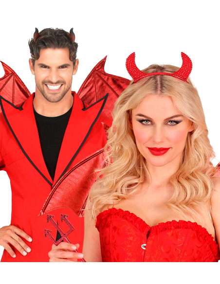 Ailes de diable rouges Halloween – modelables 84 x 36 cm