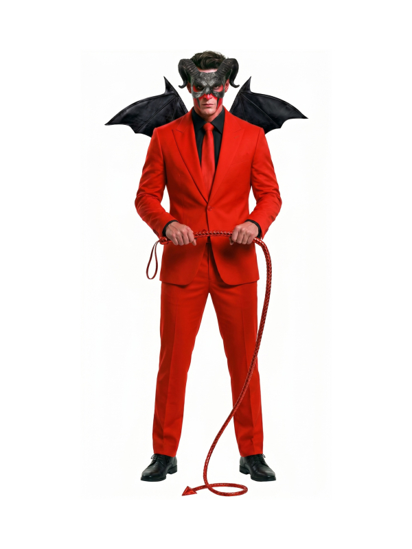 Fouet queue de diable rouge 180 cm – accessoire diablesse Halloween