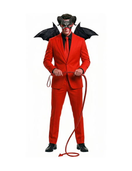 Fouet queue de diable rouge 180 cm – accessoire diablesse Halloween