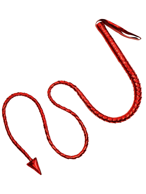 Fouet queue de diable rouge 180 cm – accessoire diablesse Halloween