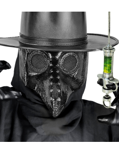 Masque docteur de la peste noir en plastique dur – Halloween