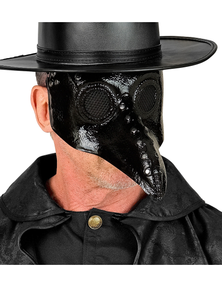 Masque docteur de la peste noir en plastique dur – Halloween