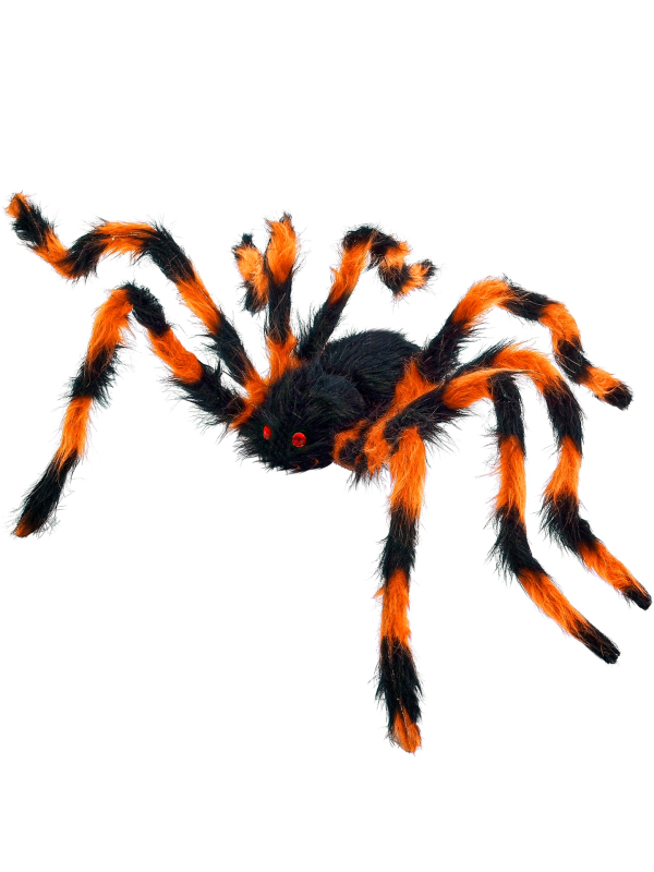 Araignée Halloween géante poilue 80 cm – pattes pliables