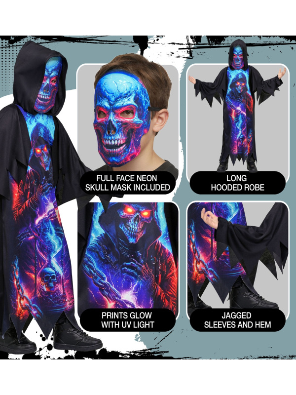 Déguisement Faucheuse fluorescente enfant – Halloween 5 à 13 ans