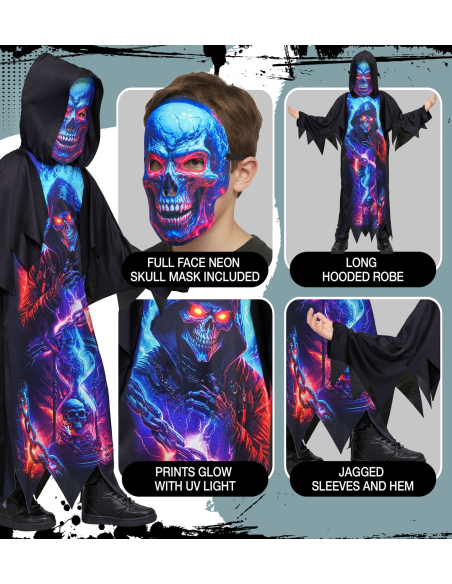 Déguisement Faucheuse fluorescente enfant – Halloween 5 à 13 ans