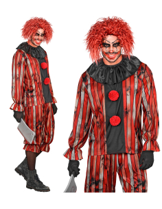 Déguisement clown maléfique homme – rouge et noir
