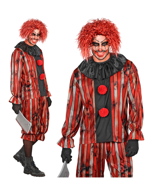 Déguisement clown maléfique homme – rouge et noir