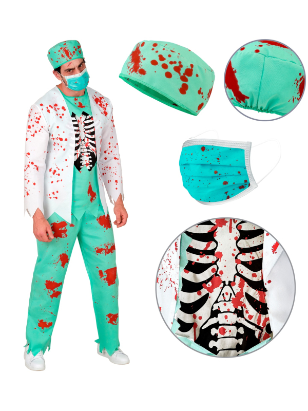 Déguisement médecin zombie homme – costume ensanglanté Halloween