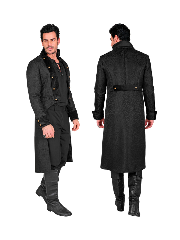 Manteau victorien homme noir – redingote gothique et steampunk