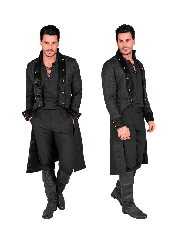 Manteau victorien homme noir – redingote gothique et steampunk