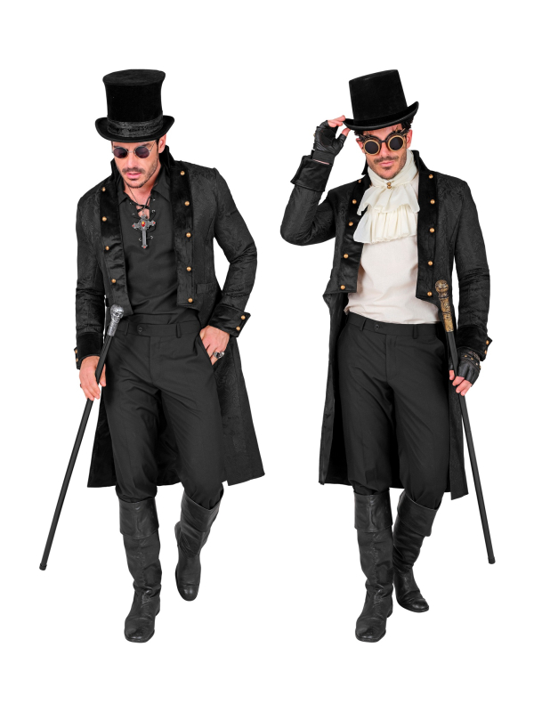 Manteau victorien homme noir – redingote gothique et steampunk