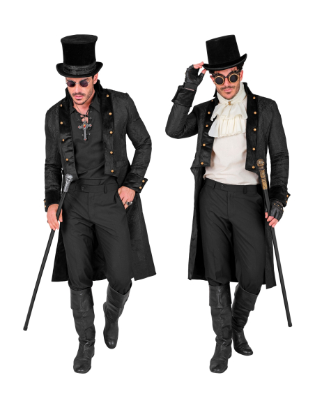 Manteau victorien homme noir – redingote gothique et steampunk