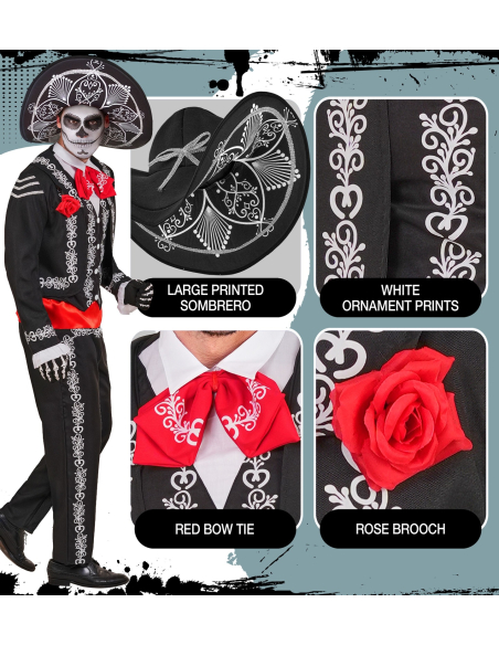 Déguisement mariachi Jour des Morts homme – sombrero inclus
