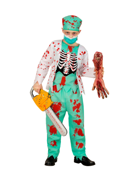 Déguisement médecin zombie enfant – costume ensanglanté 4 à 16 ans