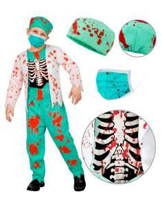 Déguisement médecin zombie enfant – costume ensanglanté 4 à 16 ans