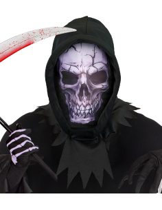 Masque Faucheuse à capuche – tête de mort Halloween