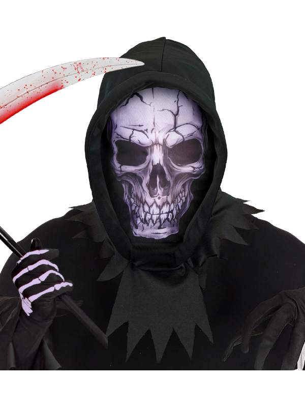 Masque Faucheuse à capuche – tête de mort Halloween