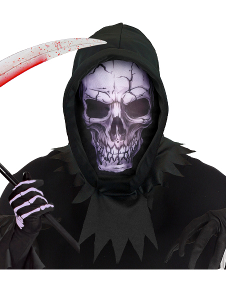 Masque Faucheuse à capuche – tête de mort Halloween