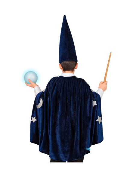 Déguisement magicien enfant 4-8 ans – cape bleue et chapeau étoilé