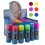 Lot de 24 sprays cheveux fluo 6 couleurs – soirée néon, festival et Halloween