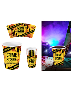 Lot de 6 gobelets Crime Scene 240 ml pour Halloween