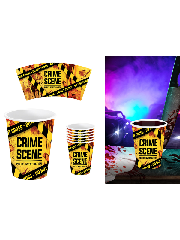 Lot de 6 gobelets Crime Scene 240 ml pour Halloween