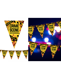 Guirlande Crime Scene en papier jaune et noir – 3 m