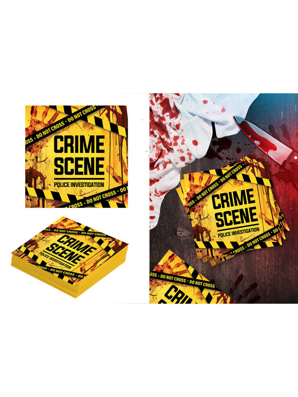 Lot de 20 serviettes Scène de crime 16 x 16 cm