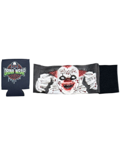 Cache-bouteille et canette Halloween clown effrayant en latex