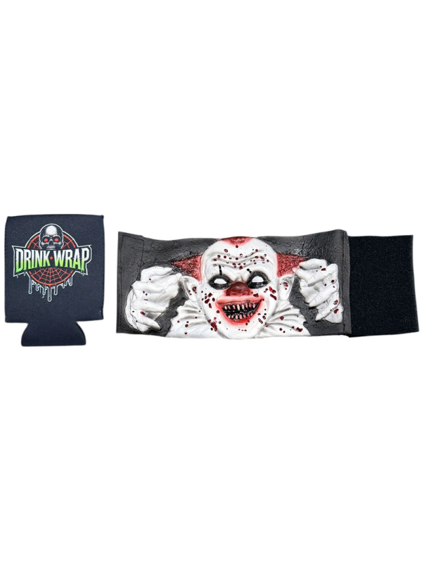 Cache-bouteille et canette Halloween clown effrayant en latex