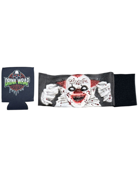 Cache-bouteille et canette Halloween clown effrayant en latex