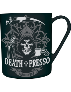 Tasse Halloween Death Presso noire en PVC – Motif faucheuse 2