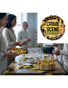 Lot de 6 assiettes Scène de crime 23 cm 2