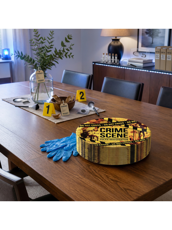 Lot de 6 assiettes Scène de crime 23 cm