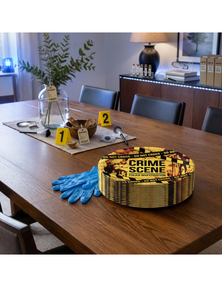 Lot de 6 assiettes Scène de crime 23 cm