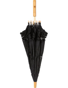 Ombrelle noire en dentelle crochetée 82 cm – Style gothique et victorien 2
