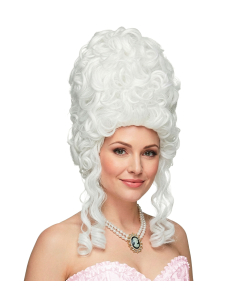 Perruque Marie-Antoinette blanche bouclée – Style XVIIIe siècle