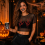 T-shirt résille mains ensanglantées femme – Haut Halloween noir