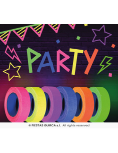 6 rubans adhésifs néon UV 5 m – Décoration soirée fluo 2