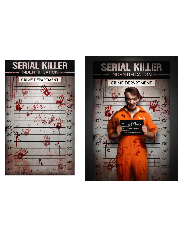 Photocall Halloween Serial Killer en tissu – fond photo 120 x 200 cm