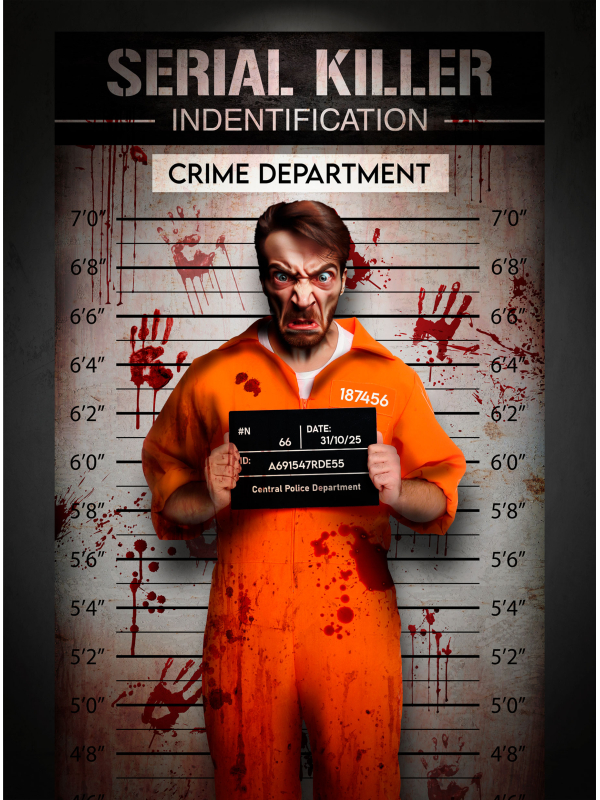 Photocall Halloween Serial Killer en tissu – fond photo 120 x 200 cm