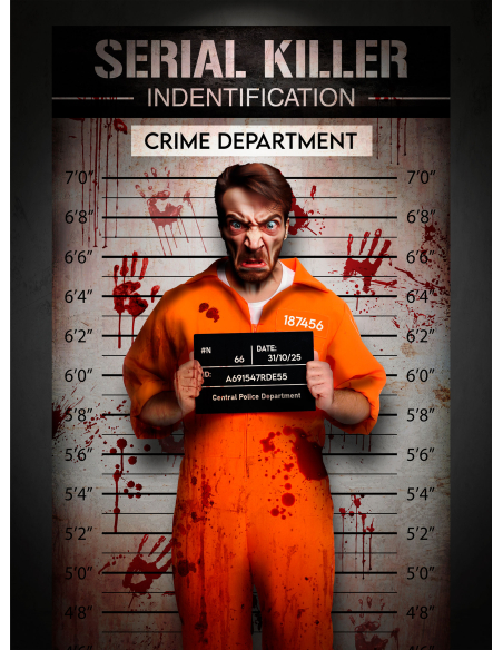 Photocall Halloween Serial Killer en tissu – fond photo 120 x 200 cm