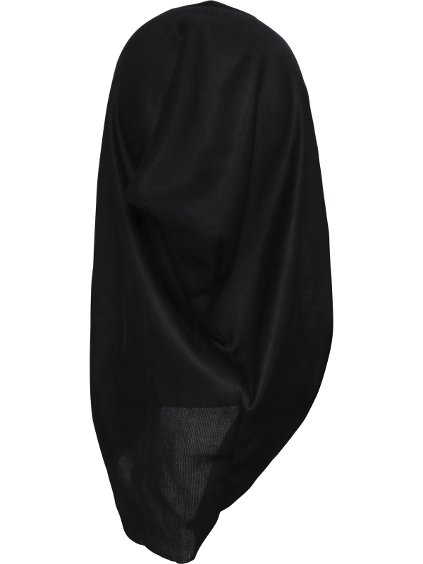 Masque Halloween visage effrayant à grands yeux avec capuche noire – adulte