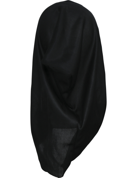 Masque Halloween visage effrayant à grands yeux avec capuche noire – adulte