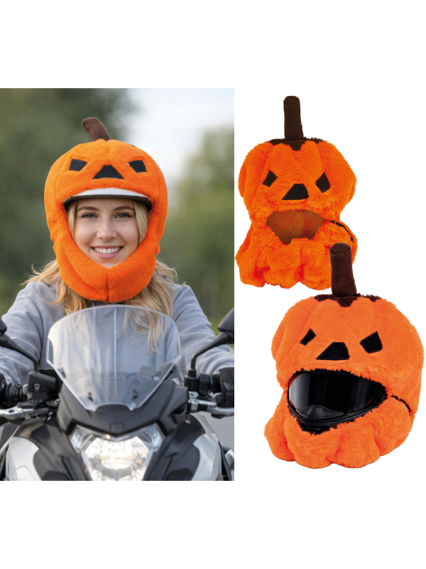 Couvre-casque moto citrouille Halloween orange