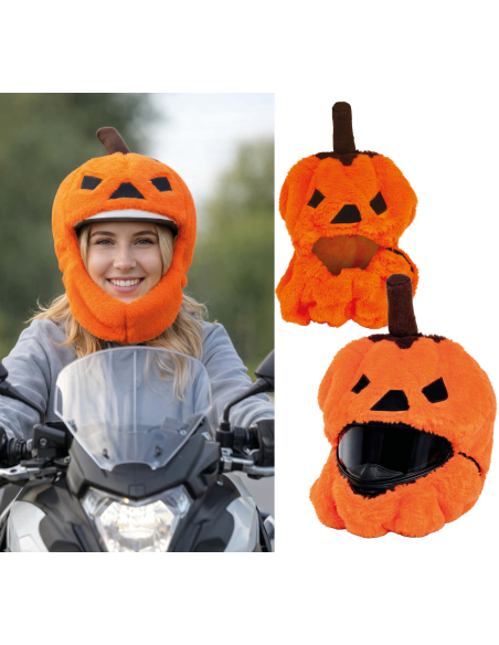 Couvre-casque moto citrouille Halloween orange