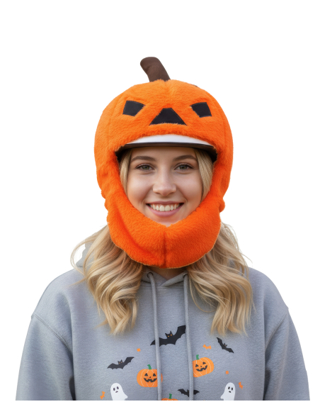 Couvre-casque moto citrouille Halloween orange